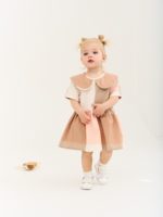 ToucanKids Комплект из вареного хлопка (платье,блумеры) клетка пастель — изображение 3