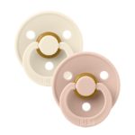 BIBS Набор из 2-х пустышек Colour Latex Anatomical Ivory/Blush 6-18 месяцев
