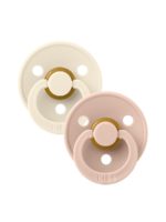 BIBS Набор из 2-х пустышек Colour Latex Anatomical Ivory/Blush 0-6 месяцев