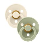 BIBS Набор из 2-х пустышек Colour Latex Ivory/Sage 0-6 месяцев