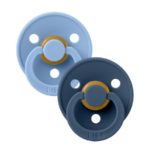 BIBS Набор из 2-х пустышек Colour Latex Sky Blue/Steel Blue 6-18 месяцев