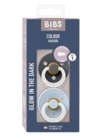 BIBS Набор из 2-х пустышек Colour Glow Latex Iron/Baby Blue 0-6 месяцев — изображение 3