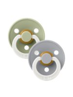 BIBS Набор из 2-х пустышек Colour Glow Latex Sage/Cloud 0-6 месяцев