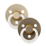 BIBS Набор из 2-х пустышек Colour Glow Latex Vanilla/Dark Oak 0-6 месяцев