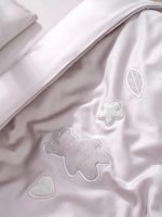 Perina Наволочка 60х40см и пододеяльник 142х101см Teddy Sateen Collection серый — изображение 3