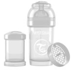 Twistshake Антиколиковая пластиковая бутылочка 180мл белая