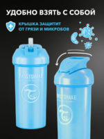 Twistshake Поильник с трубочкой пастельно-голубой 360мл — изображение 9