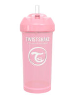 Twistshake Поильник с трубочкой пастельно-розовый 360мл