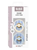 BIBS Набор из 2-х пустышек Colour Block Latex Baby Blue/Dusty Blue Mix 0-6 месяцев — изображение 4