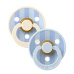 BIBS Набор из 2-х пустышек Colour Block Latex Baby Blue/Dusty Blue Mix 0-6 месяцев