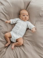 Mimibaby Боди с коротким рукавом молочный