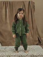 Mimibaby Комплект (кардиган, брюки) оливковый — изображение 2