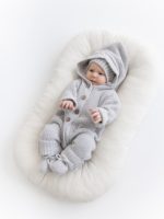 Mimibaby Комплект (комбинезон с капюшоном, шапочка, пинетки) стальной — изображение 3