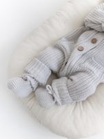 Mimibaby Комплект (комбинезон с капюшоном, шапочка, пинетки) стальной — изображение 4
