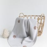 Mimibaby Плед вязаный Ёжики стальной 105х85см