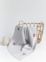 Mimibaby Плед вязаный Ёжики стальной 105х85см