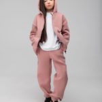 Bodo Костюм из футера с начесом (кофта с капюшоном, брюки) пудровый