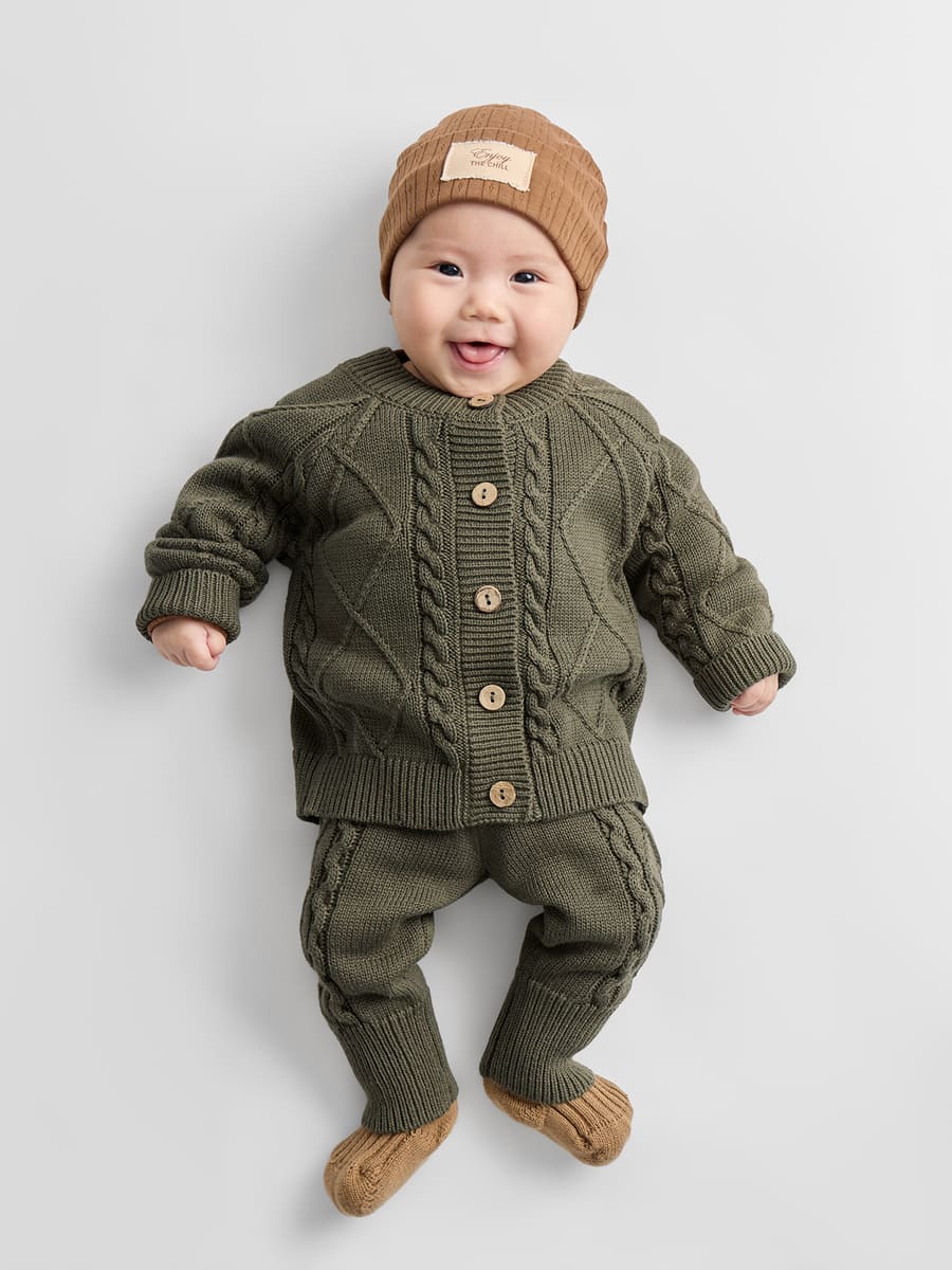 Happy Baby Костюм (полукомбинезон, джемпер) Dark green (2) Happy Baby Комплект (кардиган, полукомбинезон) темно-зеленый — изображение 1