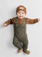 Happy Baby Комплект (кардиган, полукомбинезон) темно-зеленый — изображение 6