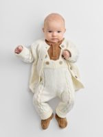 Happy Baby Комплект (кардиган, полукомбинезон) молочный — изображение 2