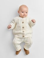 Happy Baby Комплект (кардиган, полукомбинезон) молочный