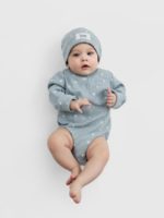 Happy Baby Набор из 3-х боди с длинным рукавом бело-голубой — изображение 3