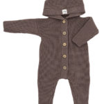 Mimibaby Комбинезон из шерсти мериноса кофейный
