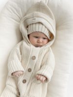 Mimibaby Комплект (комбинезон с капюшоном, шапочка, пинетки) молочный — изображение 2