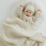 Mimibaby Плед из шерсти мериноса Соты молочный 90х90см