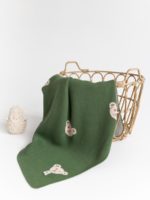 Mimibaby Плед вязаный Мишки оливковый 105х85см