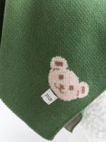 Mimibaby Плед вязаный Мишки оливковый 105х85см — изображение 4