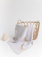 Mimibaby Плед вязаный Мишки стальной 105х85см