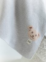 Mimibaby Плед вязаный Мишки стальной 105х85см — изображение 2