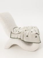 Mimibaby Плед вязаный Ёлочки молочно-оливковый 100х85см — изображение 5