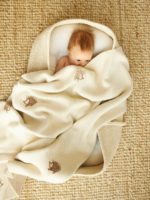 Mimibaby Плед вязаный Ёжики молочный 105х85см — изображение 2