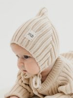 Mimibaby Шапка из хлопка Эльф бежевая