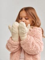 Mimibaby Варежки из шерсти мериноса молочные