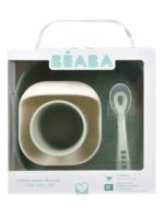 Beaba Набор посуды (2 тарелки на присоске, стакан, ложка) Sage Green — изображение 5