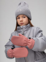 Bodo Варежки Softshell серо-розовые