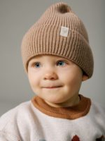 ToucanKids Вязаная шапка с отворотом теплый беж