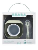 Beaba Набор посуды (2 тарелки на присоске, стакан, ложка) Pebble — изображение 4