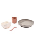 Beaba Набор посуды (2 тарелки на присоске, стакан, ложка) Terracotta — изображение 4
