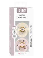 BIBS Набор из 2-х пустышек Studio Colour Bumblebee Latex Ivory/Petal 0-6 месяцев — изображение 4