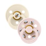 BIBS Набор из 2-х пустышек Studio Colour Bumblebee Latex Ivory/Petal 0-6 месяцев