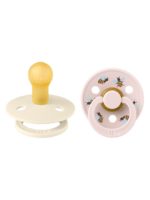 BIBS Набор из 2-х пустышек Studio Colour Bumblebee Latex Ivory/Petal 0-6 месяцев — изображение 2