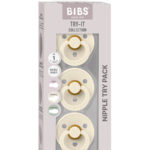 BIBS Набор из 3-х пустышек Try-it Ivory 0-6 месяцев