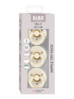 BIBS Набор из 3-х пустышек Try-it Ivory 0-6 месяцев