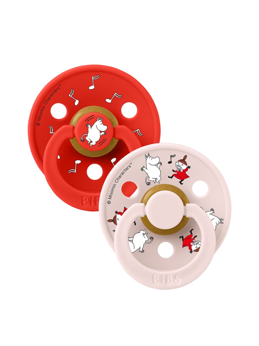BIBS x Moomin Colour Pacifiers 2 pack Dancing Candy Apple Mix BIBS Набор из 2-х пустышек Colour Moomin Dancing Candy Apple/Petal Mix 6-18 месяцев — изображение 1