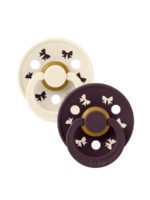 BIBS Набор из 2-х пустышек Colour Holiday Bow Ivory/Plum 0-6 месяцев