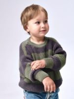 Mimibaby Джемпер в полоску антрацит-олива — изображение 3
